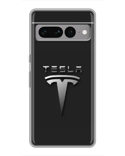 Чохол для Google Pixel 7 Pro з картинкою «Сталевий логотип Tesla»