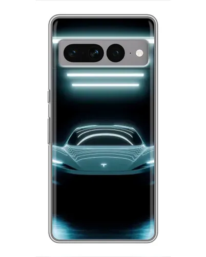 Чохол для Google Pixel 7 Pro з картинкою «Tesla в неоні»