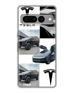 Чохол для Google Pixel 7 Pro з картинкою «Колаж Cybertruck Tesla»
