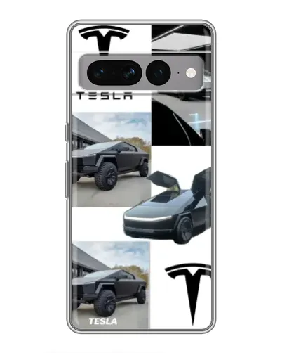 Чохол для Google Pixel 7 Pro з картинкою «Колаж Cybertruck Tesla»