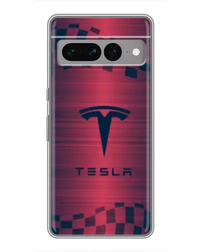 Чохол для Google Pixel 7 Pro з картинкою «Тесла червоний карбон»