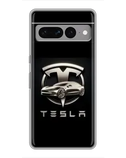 Чохол для Google Pixel 7 Pro з картинкою «Tesla — срібне авто»