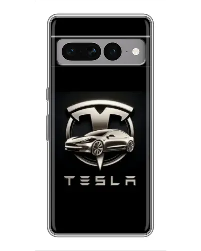Чохол для Google Pixel 7 Pro з картинкою «Tesla — срібне авто»