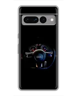 Чехол для Google Pixel 7 Pro с картинкой «Салон Audi — руль»