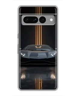Чохол для Google Pixel 7 Pro з картинкою «Lamborghini золоті лінії»