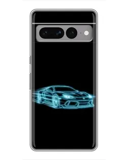 Чохол для Google Pixel 7 Pro з картинкою «Неоновий контур Lamborghini»