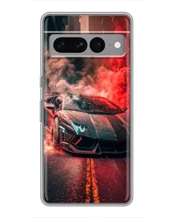 Чохол для Google Pixel 7 Pro з картинкою «Lamborghini червоний дим»