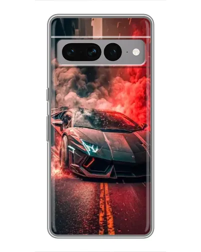 Чохол для Google Pixel 7 Pro з картинкою «Lamborghini червоний дим»