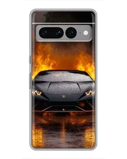 Чохол для Google Pixel 7 Pro з картинкою «Lamborghini у вогні»