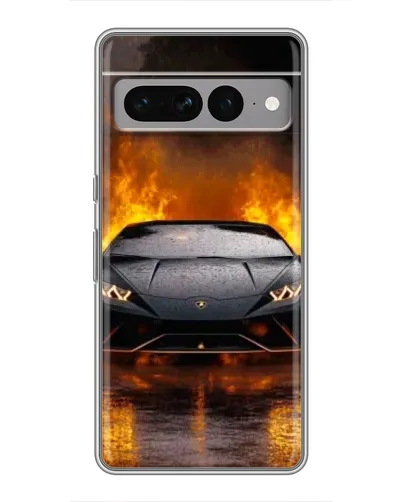 Чохол для Google Pixel 7 Pro з картинкою «Lamborghini у вогні»