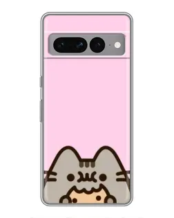 Чехол для Google Pixel 7 Pro с картинкой «Pusheen и печенье»