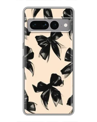 Чехол для Google Pixel 7 Pro с картинкой «Паттерн черные банты»
