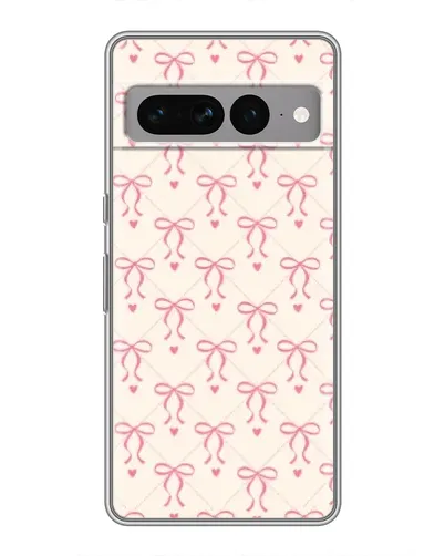 Чехол для Google Pixel 7 Pro с картинкой «Розовые бантики Coquette»