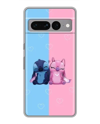 Чехол для Google Pixel 7 Pro с картинкой «Stitch и Angel Love»