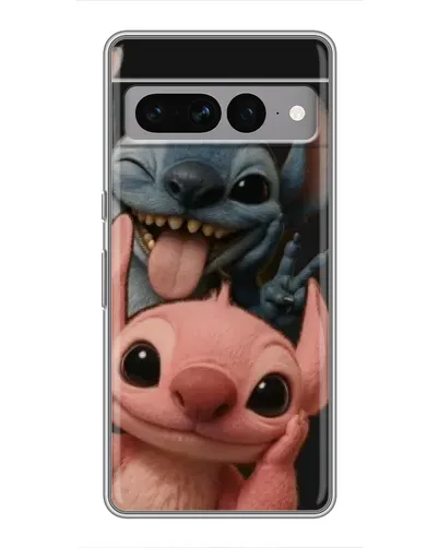 Чехол для Google Pixel 7 Pro с картинкой «Стич и Ангел»