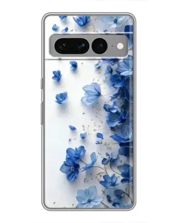 Чохол для Google Pixel 7 Pro з картинкою «Блакитний квітковий каскад»