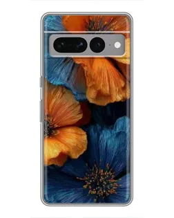 Чохол для Google Pixel 7 Pro з картинкою «Яскрава синьо-помаранчева флора»