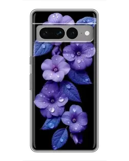 Чехол для Google Pixel 7 Pro с картинкой «Фиолетовые цветы с росою»