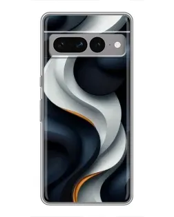 Чохол для Google Pixel 7 Pro з картинкою «Об'ємні чорно-білі стрічки»