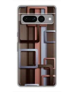 Чохол для Google Pixel 7 Pro з картинкою «Коричневі об'ємні квадрати»