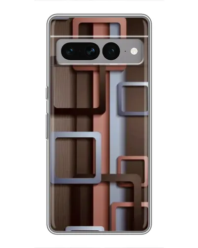 Чохол для Google Pixel 7 Pro з картинкою «Коричневі об'ємні квадрати»