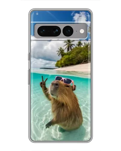 Чохол для Google Pixel 7 Pro з картинкою «Капібара на морі»