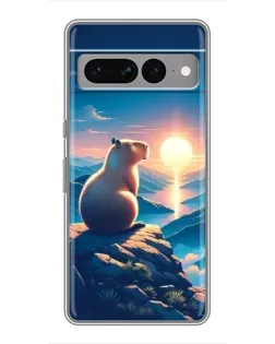 Чохол для Google Pixel 7 Pro з картинкою «Захід сонця з капібарою»