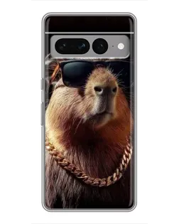 Чохол для Google Pixel 7 Pro з картинкою «Капібара золотий ланцюг»