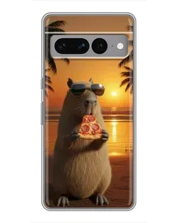 Чохол для Google Pixel 7 Pro з картинкою «Капібара з піцою»