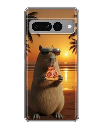 Чохол для Google Pixel 7 Pro з картинкою «Капібара з піцою»