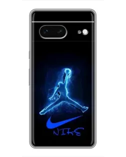 Чехол для Google Pixel 7 с картинкой «Jordan Neon Blue»