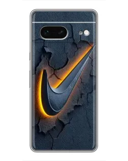 Чехол для Google Pixel 7 с картинкой «Объемный логотип Найк»