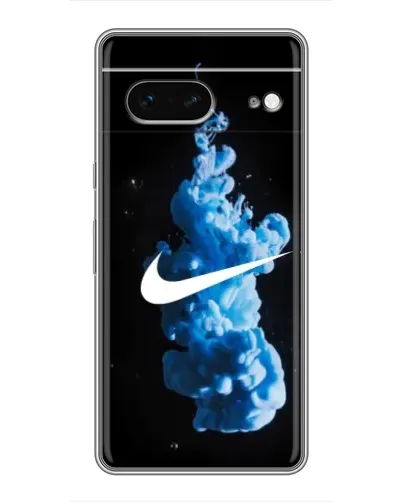 Чехол для Google Pixel 7 с картинкой «Nike и синий дым»