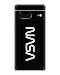 Чехол для Google Pixel 7 с картинкой «NASA — вертикальный логотип»