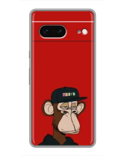 Чехол для Google Pixel 7 с картинкой «Bored Ape — красный фон»