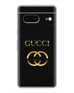 Чехол для Google Pixel 7 с картинкой «Золотой логотип Gucci»