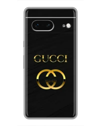 Чехол для Google Pixel 7 с картинкой «Золотой логотип Gucci»