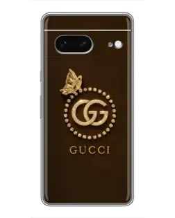 Чехол для Google Pixel 7 с картинкой «Gucci — золотая бабочка»