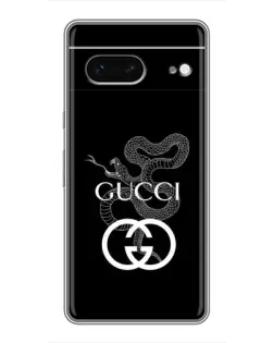 Чехол для Google Pixel 7 с картинкой «Gucci — серебряная змея»