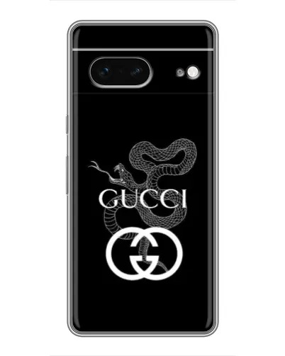 Чехол для Google Pixel 7 с картинкой «Gucci — серебряная змея»