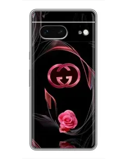 Чехол для Google Pixel 7 с картинкой «Gucci — неоновая роза»