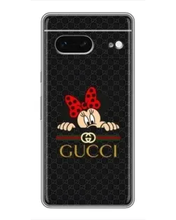 Чехол для Google Pixel 7 с картинкой «Минни Маус Gucci — черный»