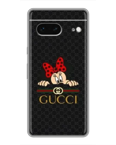 Чехол для Google Pixel 7 с картинкой «Минни Маус Gucci — черный»