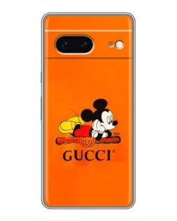 Чехол для Google Pixel 7 с картинкой «Микки Маус Gucci — оранж»