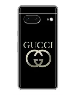 Чохол для Google Pixel 7 з картинкою «Gucci — золото на чорному»