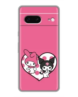 Чехол для Google Pixel 7 с картинкой «Kuromi и My Melody»