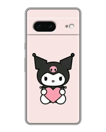 Чехол для Google Pixel 7 с картинкой «Kuromi и сердце»