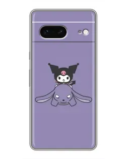 Чехол для Google Pixel 7 с картинкой «Kuromi на лиловом фоне»