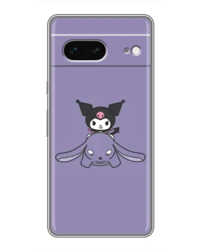 Чехол для Google Pixel 7 с картинкой «Kuromi на лиловом фоне»