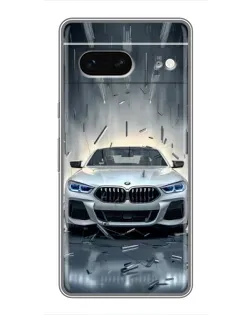 Чехол для Google Pixel 7 с картинкой «BMW в свете фар»